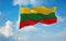 flag of Bolivar Colombia , Colombia at cloudy sky background on sunset, panoramic view. Colombian travel and patriot concept. copy
