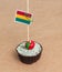 Flag of bolivia on cupcake