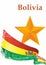 Flag of Bolivia, Plurinational State of Bolivia. Bright, colorful vector illustration.