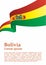 Flag of Bolivia, Plurinational State of Bolivia. Bright, colorful vector illustration.