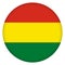 Flag of Bolivia round icon, badge or button. Bolivian national symbol.
