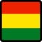 Flag of Bolivia in the shape of square with contrasting contour, social media communication sign