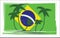 Flag of Brasil design with hand drawn palm trees