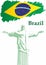 Flag of Brazil, Federative Republic of Brazil. statue of Christ the Redeemer, Rio de Janeiro.