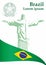 Flag of Brazil, Federative Republic of Brazil. statue of Christ the Redeemer, Rio de Janeiro.