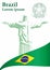 Flag of Brazil, Federative Republic of Brazil. statue of Christ the Redeemer, Rio de Janeiro.