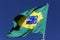 Flag of Brazil fluttering in the wind