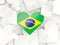 Flag of brazil, heart shaped stickers