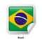 Flag of Brazil. Round glossy sticker