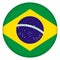 Flag of Brazil round icon, badge or button. Brazilian national symbol. Template design, vector illustration