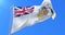 Flag of British Antarctic Territory waving at wind in slow with blue sky, loop