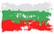 Flag of Bulgaria. Drawing of state flag in grunge style. National flag brush stroke. Vector