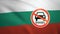 Flag of Bulgaria with the sign of Diesel fuel ban. CO2 regulation of emissions. 3D illustration