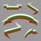 Flag of Bulgary. Flat ribbons set. Design elements. Vector Illustration.