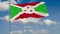 Flag of Burundi against background of clouds