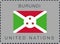 Flag of Burundi. Vector Sign and Icon. Postage Stamp