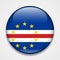 Flag of Cabo Verde. Round glossy badge