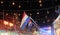 Flag of Cambodia and the Netherlands, festive lights