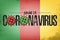 Flag of Cameroon with coronavirus covid-19