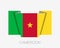 Flag of Cameroon. Flat Icon Waving Flag with Country Name on White