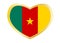 Flag of Cameroon in heart shape, golden frame