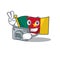 Flag cameroon mascot isolated with cute photographer