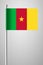 Flag of Cameroon. National Flag on Flagpole. Isolated Illustration on Gray