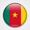 Flag of Cameroon. Round glossy badge