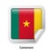 Flag of Cameroon. Round glossy sticker