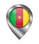 Flag of Cameroon. Vector Sign and Icon. Location Symbol Shape. Silver