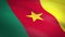 Flag of Cameroon. Waving flag with highly detailed fabric texture seamless loopable video. Seamless loop with highly