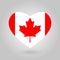 Flag of Canada heart icon. Canadian national symbol. Vector illustration.