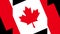 The flag of Canada rotates and breaks into many geometric shapes