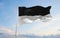 flag of Canton of Fribourg , Switzerland at cloudy sky background on sunset, panoramic view. Swiss travel and patriot concept.