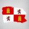 Flag of Castile and Leon brush strokes. Flag Autonomous Community Castile and Leon on transparent background for your web site des