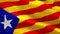 Flag of Catalonia flag video waving in wind. Realistic Barcelona Flag background. Catalonia Flag Looping Closeup 1080p Full HD 192