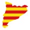 Flag of Catalonia, the Senyera, in community silhouette