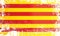 Flag of Catalonia, Senyera. Wrinkled dirty spots.