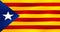 Flag of catalonia yellow and red strip with star waving texture fabric background, national catalan symbol vote for separatism