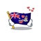 Flag cayman islands in character shape in love