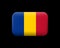 Flag of Chad. Matted Vector Icon and Button. Rectangular Shape with Rounded Corners