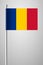 Flag of Chad. National Flag on Flagpole. Isolated Illustration on Gray