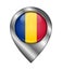 Flag of Chad. Vector Sign and Icon. Location Symbol Shape. Silver
