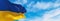flag of Chemnitz at cloudy sky background on sunset, panoramic view. Federal Republic of Germany. copy space for wide banner