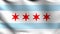 Flag of Chicago state. 3D rendering illustration of waving sign symbol. illinois