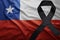 Flag of chile with black mourning ribbon