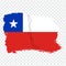 Flag Chile from brush strokes and Blank map Chile. High quality map of Chile and flag on transparent background.