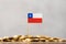 The Flag of Chile with Coins.