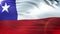 Flag of Chile waving on sun. Seamless loop with highly detailed fabric texture. Loop ready in 4k resolution.