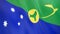 The flag of Christmas Islands. Waving silk flag of Christmas Islands. High quality render. 3D illustration
